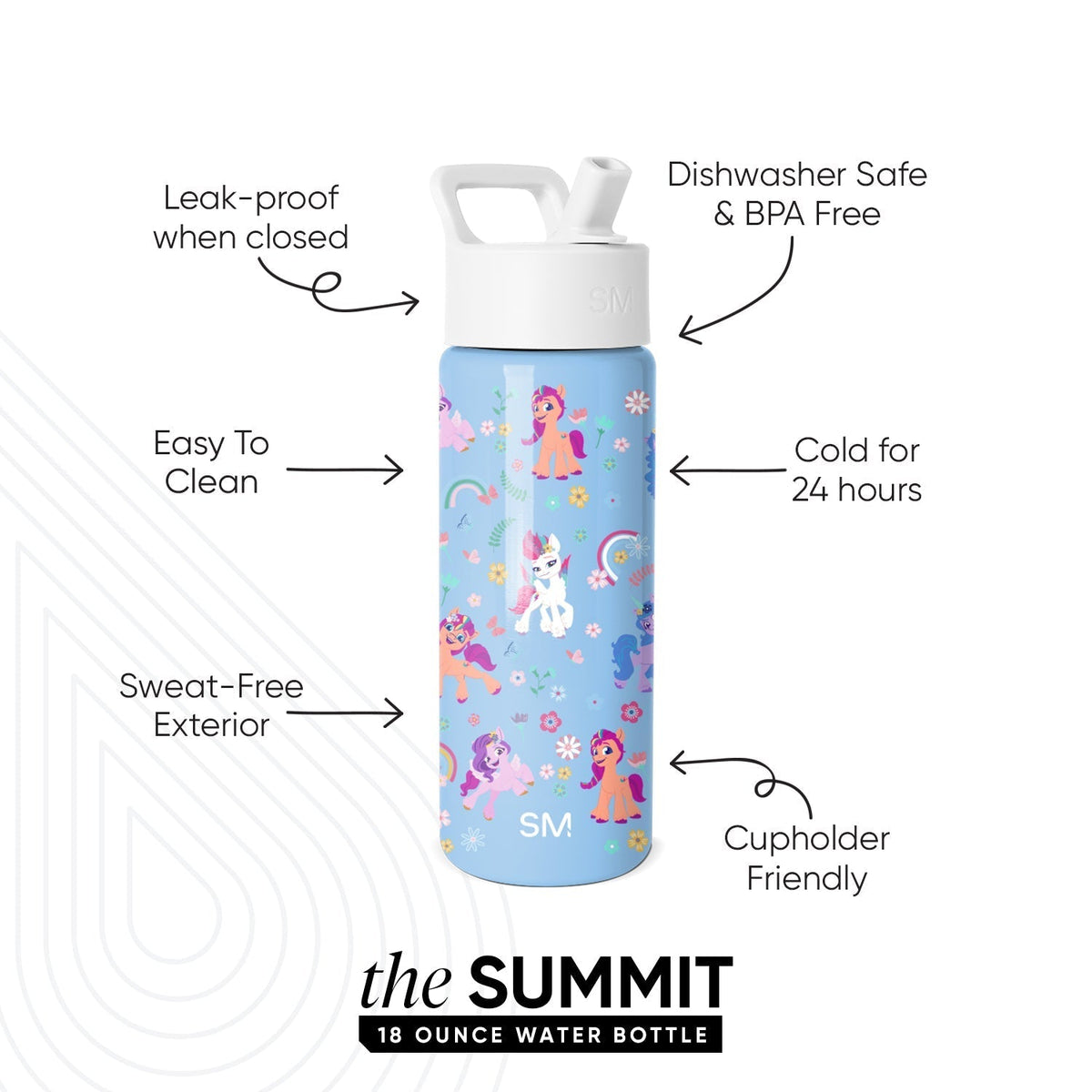 Summit Kids Water Bottle with Straw Lid